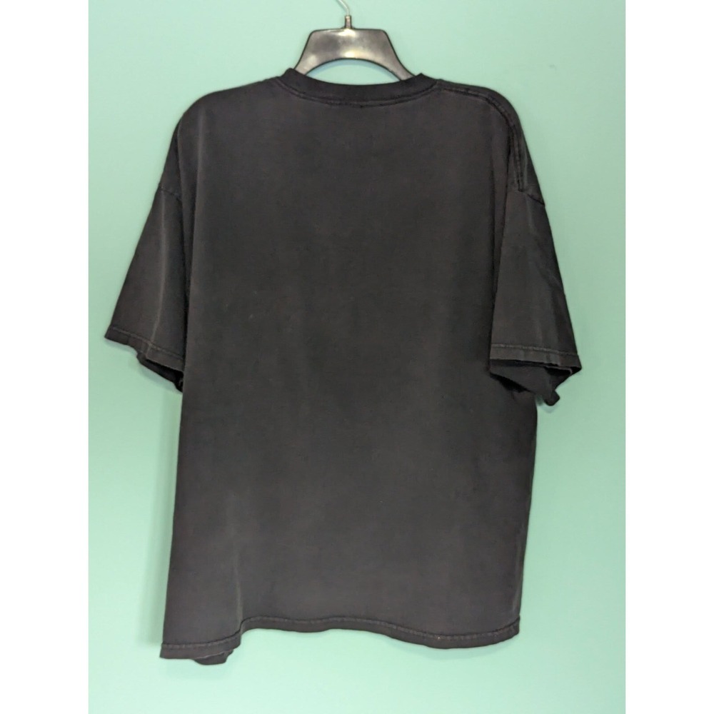 Skull With Bandana Stars Black T-Shirt XL Vintage Pit to Pit 25" - Picture 5 of 8